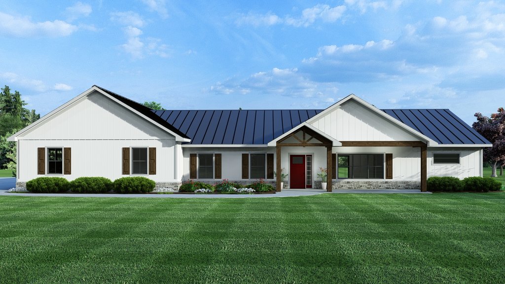 Barndominium Style House Plan - 3 Beds 2.5 Baths 2221 Sq/Ft Plan #1064 ...