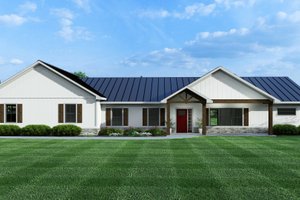 Architectural House Design - Barndominium Exterior - Front Elevation Plan #1064-301