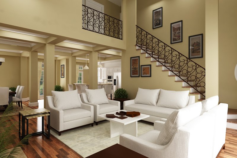 House Blueprint - Interior - Family Room 1 for Southern House Plan #45-600 - 3 bed, 2.5 bath