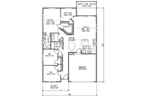 Floor Plan - Main Floor for Ranch House Plan #423-70 - 4 bed, 2 bath