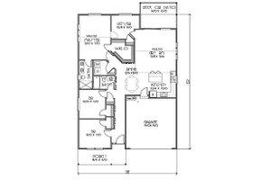 Ranch Style House Plan - 4 Beds 2 Baths 1500 Sq/Ft Plan #423-70 ...