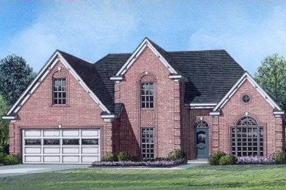 Exterior - Front Elevation for Traditional House Plan #424-94 - 4 bed, 3 bath