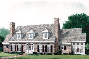 Colonial Exterior - Front Elevation Plan #410-250