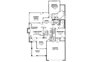 Floor Plan - Main Floor for Traditional House Plan #20-1419 - 2 bed, 2 bath