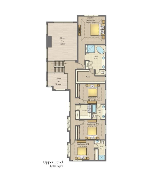 Craftsman Floor Plan - Upper Floor Plan #1057-30