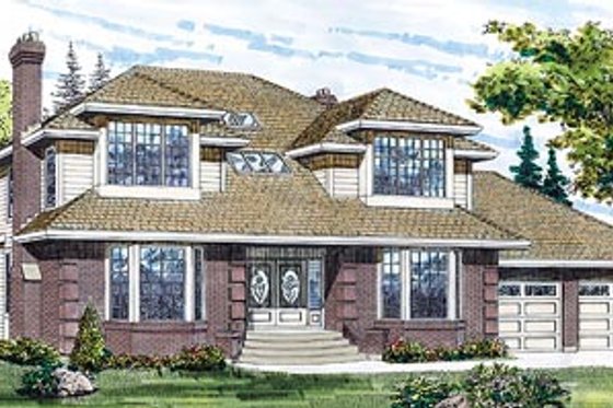Exterior - Front Elevation for Traditional House Plan #47-197 - 4 bed, 3 bath