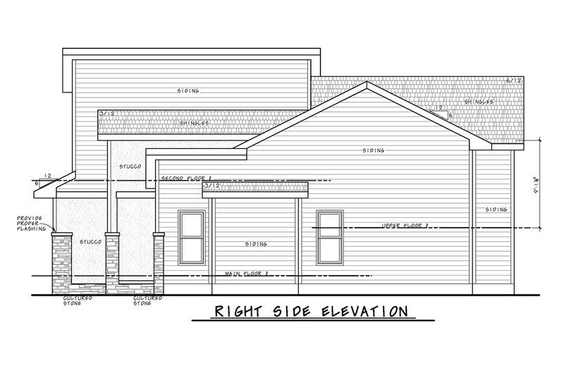 House Blueprint - Exterior - Front Elevation 3 for Contemporary House Plan #20-2519 - 3 bed, 2.5 bath