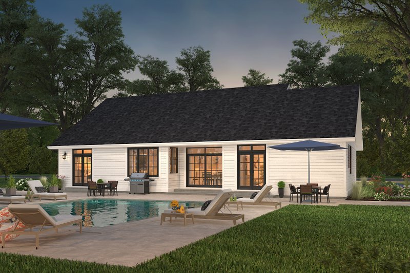 Home Plan - Exterior - Rear Elevation 1 for Country House Plan #427-10 - 3 bed, 2.5 bath