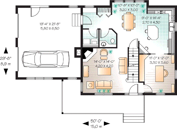 House Plan Design - Country Floor Plan - Main Floor Plan #23-627