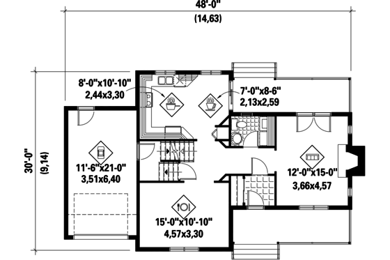 Floor Plan - Upper Floor for Country House Plan #25-4682 - 3 bed, 1 bath