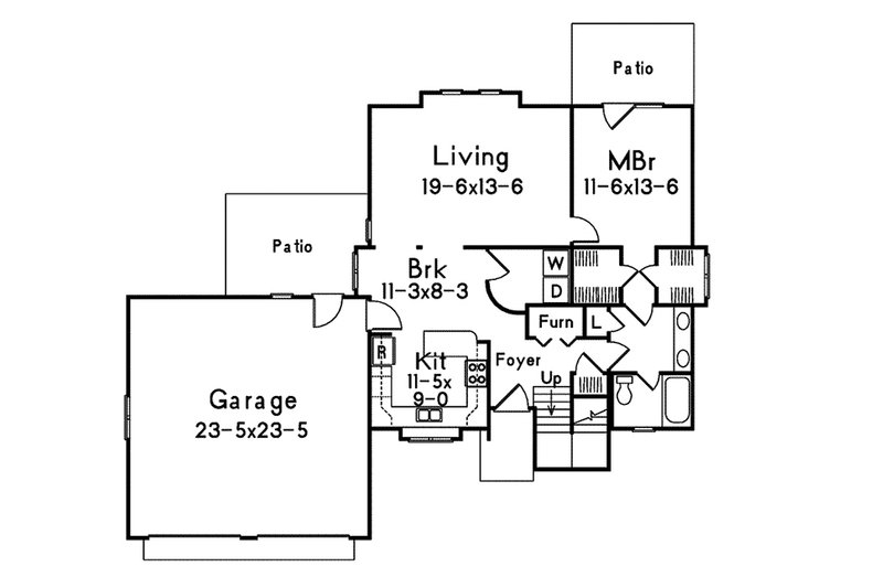 Dream House Plan - Floor Plan - Main Floor for Modern House Plan #57-673 - 3 bed, 2 bath