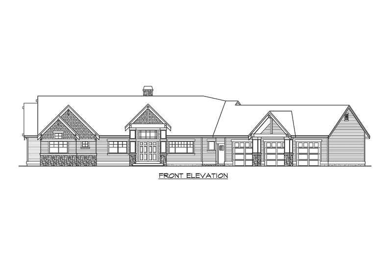 Architectural House Design - Exterior - Other Elevation 1 for Craftsman House Plan #132-104 - 2 bed, 2.5 bath