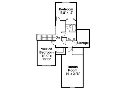 Floor Plan - Upper Floor for Country House Plan #124-604 - 3 bed, 2.5 bath