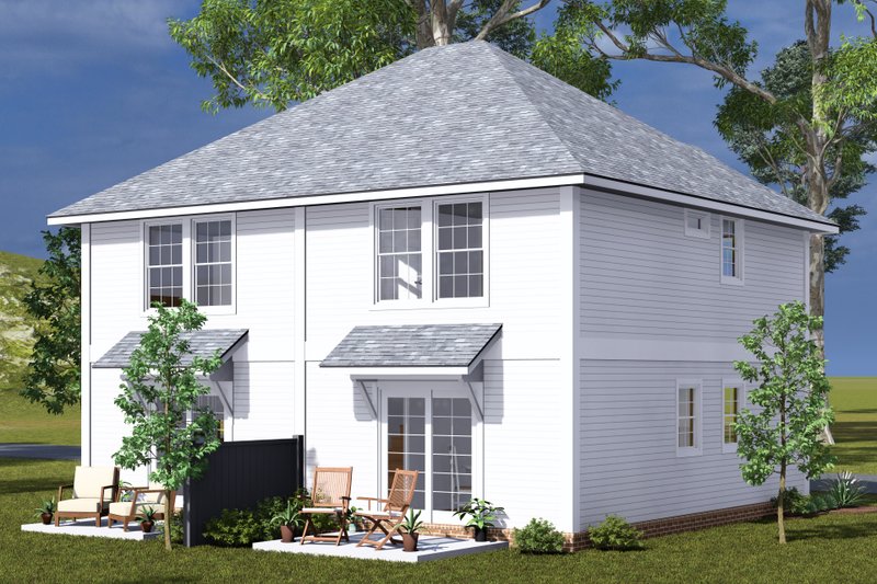 House Plan Design - Exterior - Rear Elevation 1 for Cottage House Plan #513-2297 - 2 bed, 1 bath