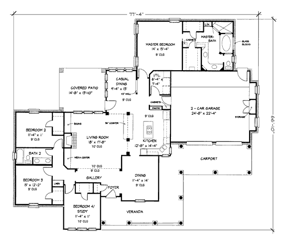 Architectural House Design - Traditional Floor Plan - Main Floor Plan #410-377