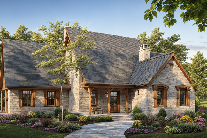 Dream House Plan - Farmhouse Exterior - Front Elevation Plan #30-186