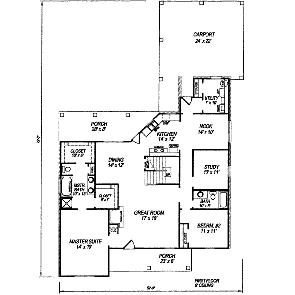Farmhouse Floor Plan - Main Floor Plan #14-231