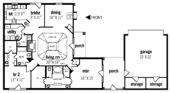Home Plan - Traditional Floor Plan - Main Floor Plan #45-305