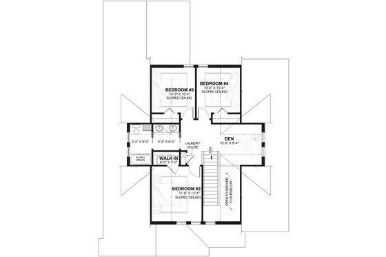 Floor Plan - Upper Floor for Country House Plan #23-2243 - 4 bed, 2.5 bath