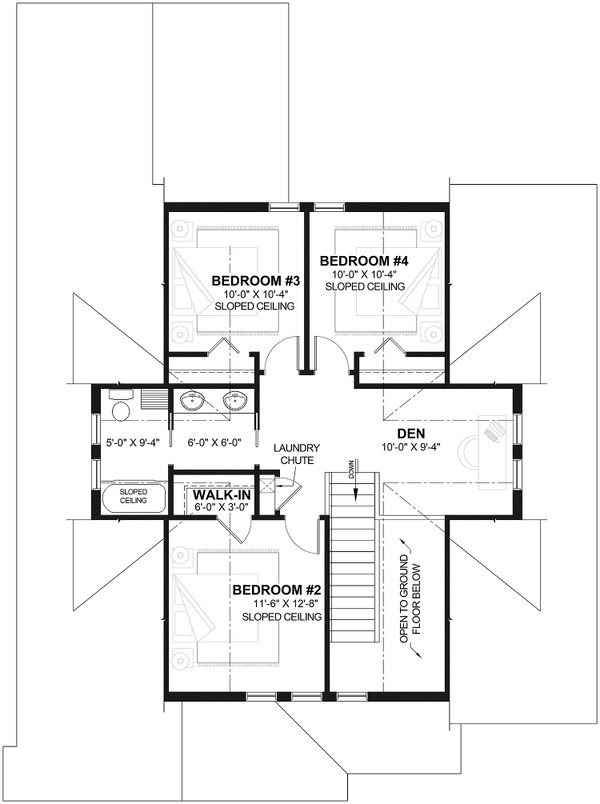 Dream House Plan - Floor Plan - Upper Floor for Country House Plan #23-2243 - 4 bed, 2.5 bath