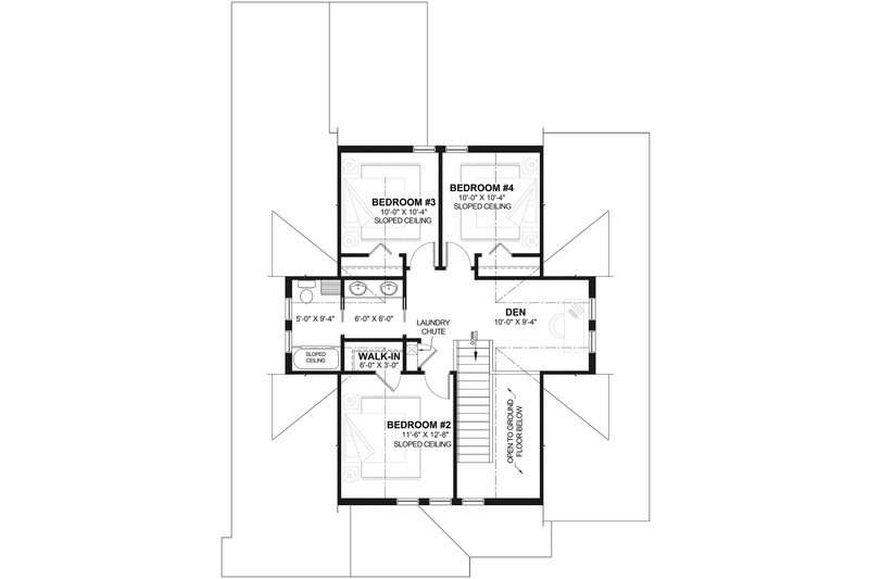 Architectural House Design - Floor Plan - Upper Floor for Country House Plan #23-2243 - 4 bed, 2.5 bath