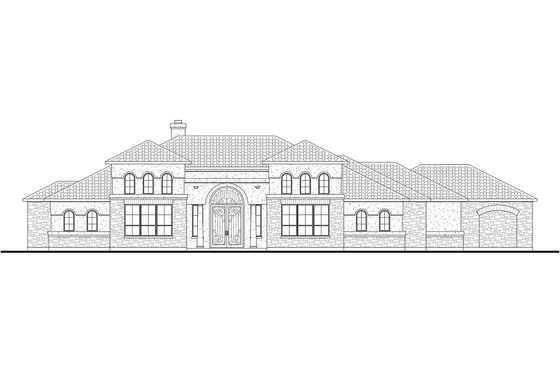 Exterior - Front Elevation 3 for Mediterranean House Plan #80-163 - 3 bed, 3 bath