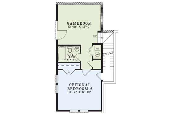 Floor Plan - Lower Floor for Colonial House Plan #17-2688 - 5 bed, 3.5 bath