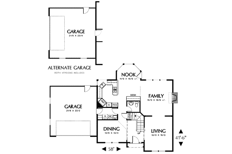 Home Plan - Floor Plan - Main Floor for Traditional House Plan #48-216 - 4 bed, 2.5 bath