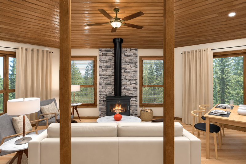 Dream House Plan - Interior - Family Room 1 for Cottage House Plan #126-312 - 1 bed, 1 bath