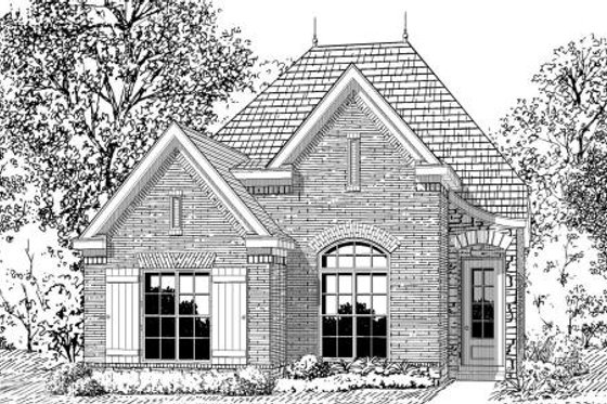 Exterior - Front Elevation for European House Plan #424-116 - 3 bed, 2 bath