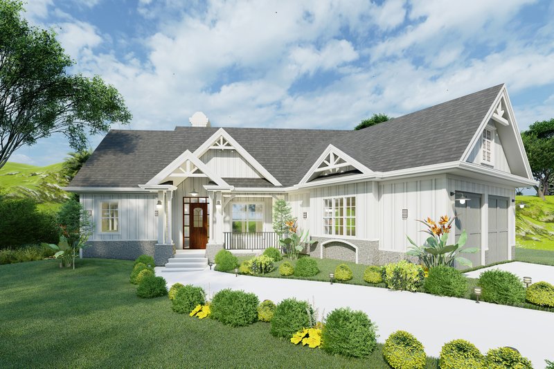 House Design - Farmhouse Exterior - Front Elevation Plan #54-465