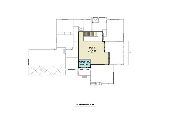 Floor Plan - Upper Floor for Contemporary House Plan #1070-115 - 3 bed, 2.5 bath