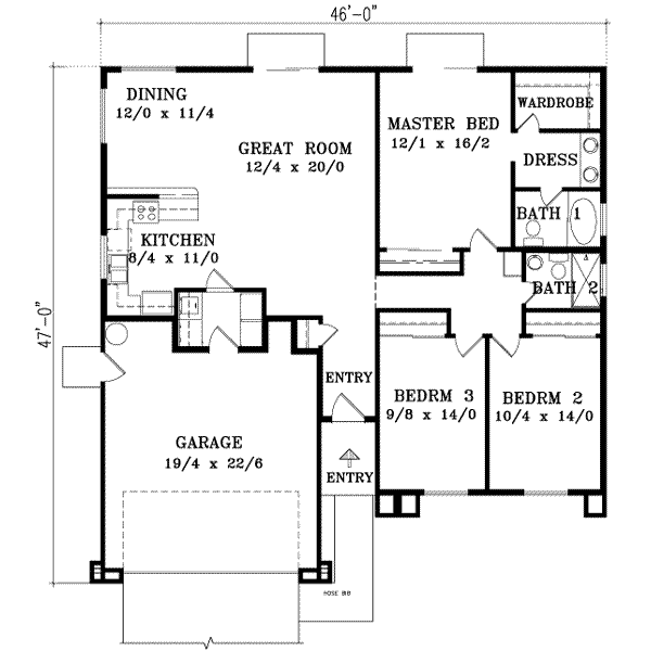 Adobe / Southwestern Floor Plan - Main Floor Plan #1-378
