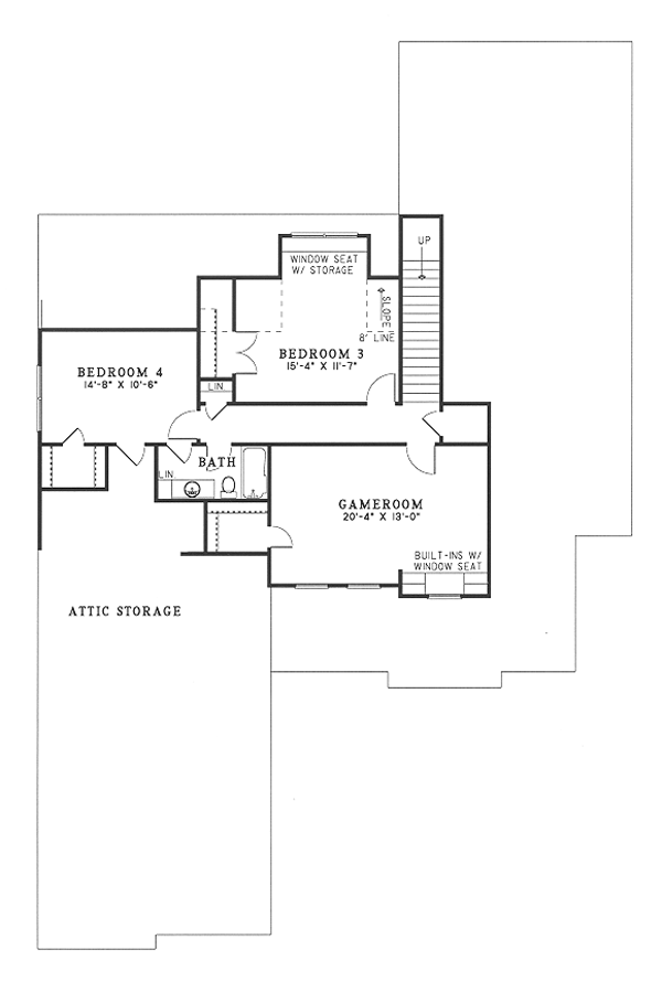 Home Plan - Traditional Floor Plan - Upper Floor Plan #17-291
