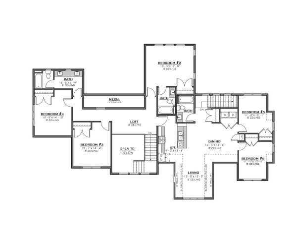 Farmhouse Floor Plan - Upper Floor Plan #1086-8