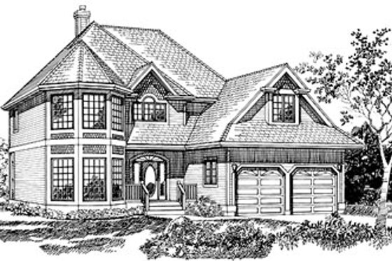 Exterior - Front Elevation for Victorian House Plan #47-218 - 4 bed, 2.5 bath