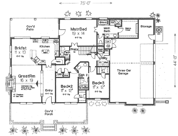 House Plan Design - Farmhouse Floor Plan - Main Floor Plan #310-416