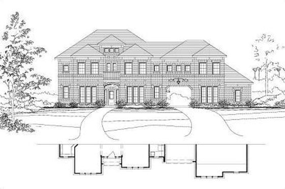 Exterior - Front Elevation for Colonial House Plan #411-335 - 5 bed, 3.5 bath
