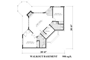 Floor Plan - Lower Floor for Traditional House Plan #138-340 - 3 bed, 2 bath