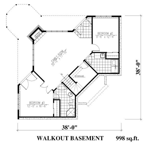 Architectural House Design - Traditional Floor Plan - Lower Floor Plan #138-340