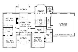 Floor Plan - Main Floor for European House Plan #929-55 - 3 bed, 2 bath