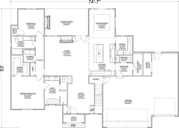 Home Plan - Floor Plan - Main Floor for Modern House Plan #1116-49 - 4 bed, 3.5 bath