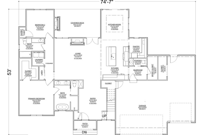 Home Plan - Floor Plan - Main Floor for Modern House Plan #1116-49 - 4 bed, 3.5 bath