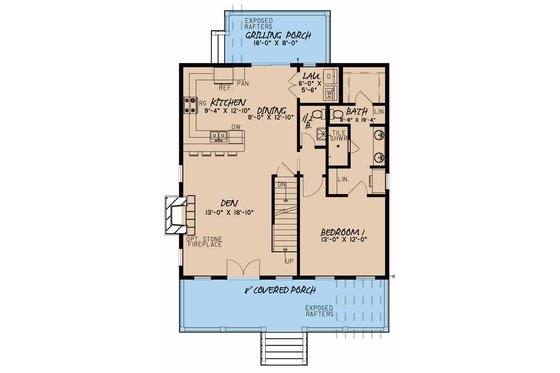 Floor Plan - Main Floor for Country House Plan #923-46 - 3 bed, 3.5 bath