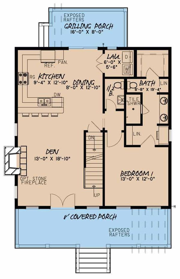 Dream House Plan - Country Floor Plan - Main Floor Plan #923-46
