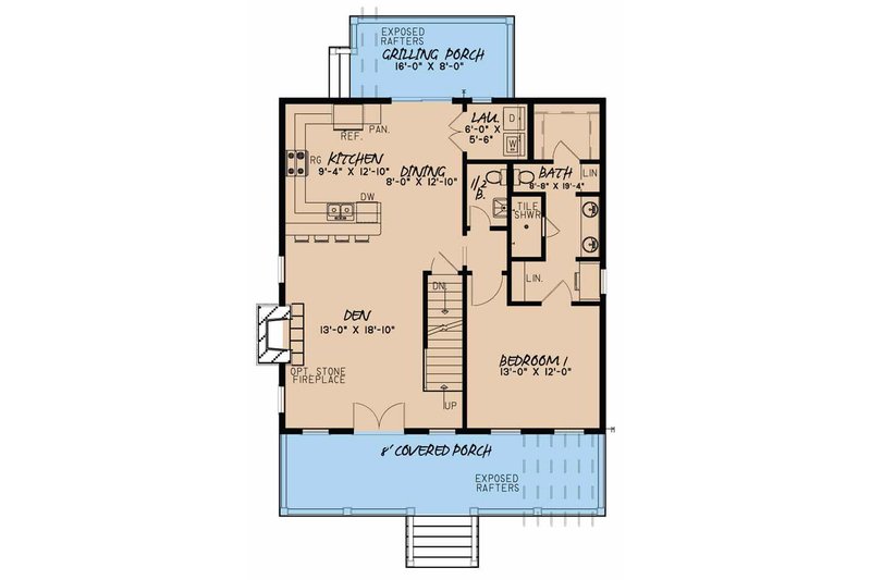 Architectural House Design - Floor Plan - Main Floor for Country House Plan #923-46 - 3 bed, 3.5 bath