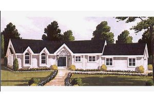 Ranch Exterior - Front Elevation Plan #3-132