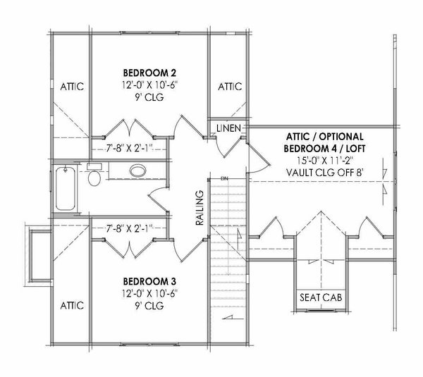 Farmhouse Floor Plan - Upper Floor Plan #1096-131