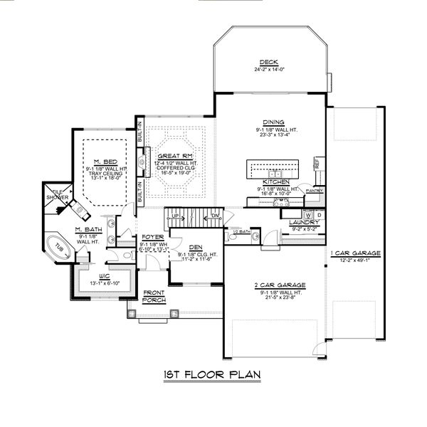 Craftsman Floor Plan - Main Floor Plan #1064-29