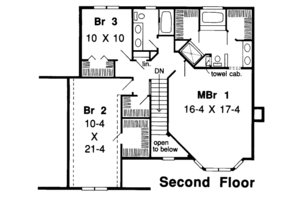 Floor Plan - Upper Floor for Traditional House Plan #312-294 - 3 bed, 2.5 bath